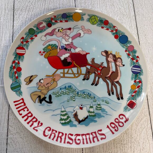 Vintage The Pink Panther Christmas 1982 Sleigh Ride